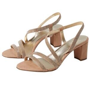 Naturalizer Womens Vanessa Heel US 8.5 M EU 38.5 Beige Suede Rhinestone NIB